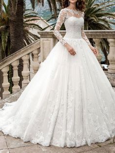 Still looing for your wedding dress  Suzhoufashion offers you hundreds of different styles of bridal gowns for your choice. Come and choose the dress for your big day today and extra coupon code vailable. High Neck Wedding Gown, Jeweled Wedding Dress, Long Sleeve Bridal Gown, Long Sleeve Wedding Gowns, Lace Wedding Dress With Sleeves, Cheap Wedding Dresses Online, Long Sleeve Wedding Dress Lace, Princess Ball Gowns, Lace Bridal Gown