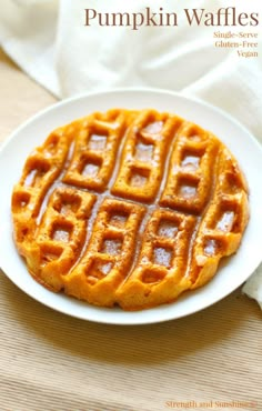 pumpkin waffles on a white plate