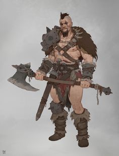 ArtStation - Barbarian | Viking, Naime Mirahmadian D&d Barbarian, Dnd Barbarian Character Design, Barbarian Clothing, Viking Character Design, Barbarian Outfit, Barbarian Rpg, Barbarian Character Design Male, Elf Barbarian, Viking Reference