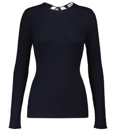 This sweater from Victoria Beckham is made from wool in a ribbed-knit to ensure a flattering fit. A classic style, it has a crewneck and long sleeves. Ribbed Knit Sweater, Knitwear Women, Blue Sweaters, Victoria Beckham, Designer Brands, Knit Sweater, Fall In Love, Ribbed Knit, Classic Style