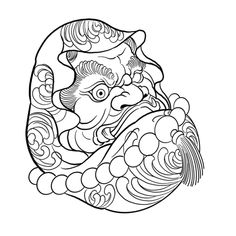 the chinese zodiac sign, with an image of a fish in it's mouth