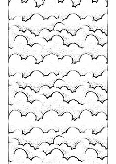 an image of a black and white background with wavy lines in the shape of clouds