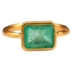 This simple ring by Scrives is composed of an emerald in an rectangular emerald cut. The stone is set in a 22kt closed gold setting. This emerald is natural, not treated and has natural & typical inclusions. This ring is handmade with 22kt mat finish gold. After wearing the jewellery for sometime, the gold will get more shinny. The band shows Scrives stamps. French size: 52.5 US size: 6.25 If you need any size change, we would be happy to do it for free. Follow us on Instagram @scrivesjewelry Green Tourmaline Ring, Simple Ring, Contemporary Ring, Tourmaline Ring, The Stone, Rings Simple, Green Tourmaline, Dream Jewelry, Cluster Ring