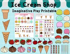 ice cream shop printables and activities for kids