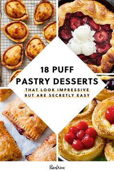 Apple Ricotta, Cherry Pastry, Puff Pastry Ideas, Sweet Puff Pastry, Easy Puff Pastry Recipe, Puff Dessert, Puffed Pastry