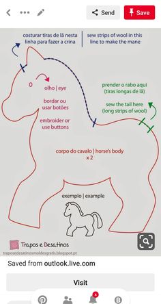 an app showing how to draw a horse with different lines and colors on the screen