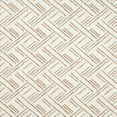 an upholstered white and brown fabric with small, wavy lines on the side