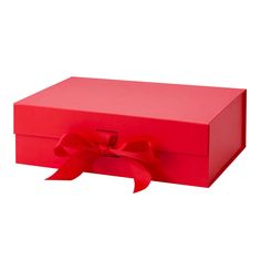 a red box with a bow on it