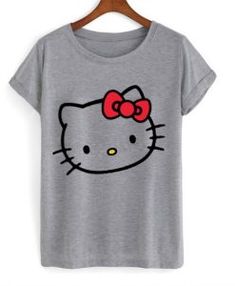 Sweatshirt Quotes, Hello Kitty Bday, Hello Kitty World, Baby Tee Shirt, Hello Kitty T Shirt, Kitty Clothes, Hello Kitty Clothes, Basic T Shirts, Hello Kitty Stuff