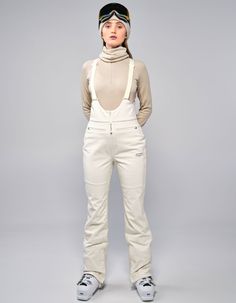 Whitespace High Waisted Bib Snow Pants. The High Waisted Bib Pant Brings Comfort, Warmth, And Versatility To Every Ride. Its 3-Layer Softshell Fabric, Bonded With Brushed Back Fleece, Delivers Waterproof Protection And Luxurious Warmth. The High-Waisted Profile, Side Seam Panels, And Articulated Knees Ensure A Consistent Fit And Enhanced Mobility, While Adjustable Plush Bibs And Boot Gaiters Keep Snow Out. These Bibs Are Built To Keep You Comfortable And Dry In Any Condition. Stretch Ripstop Boot Gaiters With Silicone Grip Elastic. Zipper Closure Hand Pockets. Gaiter Lace Hooks For Snow Protection. Printed Graphics. Imported. Womens Bib Snow Pants, Snow Pants Women, Snow Pants Women's, Bib Snow Pants, Softshell Fabric, Snow Pants, Soft White, Outerwear Women, Snowboarding