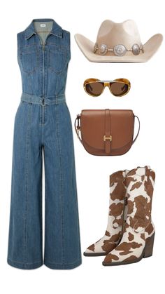 Cowgirl Jumpsuit, Looks Cowgirl, Demin Outfit, Cali Girl, Cowgirl Chic, Stylish Wardrobe, Dr Closet