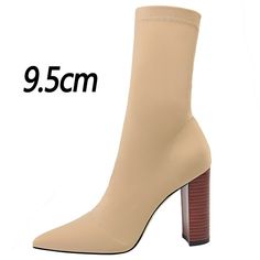 Upper Material: Stretch FabricToe Shape: Pointed ToeOutsole Material: RubberLining Material: Stretch & SpandexInsole Material: FabricFit: Fits true to size, take your normal sizeClosure Type: Slip-On Fitted Synthetic Ankle Boots, Fitted Ankle Boots In Synthetic Material, Fitted Ankle Boot In Synthetic Material, Fitted High Ankle Synthetic Heels, Fitted Beige Synthetic Boots, Fitted Pointed Toe Heels, Fitted Solid Heels With Pointed Toe, Beige High Ankle Heels, Fitted Ankle-high Boots With Padded Ankle