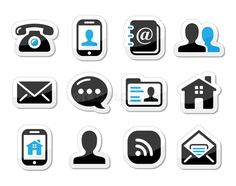 various stickers on the theme of social media - web elements objects / items clippings