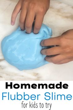 someone is making a blue slime for their kids to try and play with it