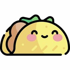 a cute cartoon taco with eyes closed