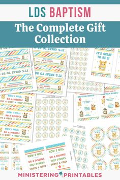 the complete gift collection for kids with lots of printables and stickers on it