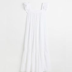 New With Tags H&M White, Airy, Cotton Seersucker Dress. Beautiful Details, Like The Little Sleeves And Tie In The Back. Is Not Lined. H&m Summer Maxi Dress For Beach, Casual Daywear Midi Dress By H&m, Casual H&m Midi Dress For Daywear, H&m Casual Midi Dress For Daywear, H&m White Maxi Dress For Daywear, Casual H&m Dresses For Daywear, Casual H&m Daywear Dresses, H&m Casual Dresses For Daywear, Casual H&m Beach Sundress