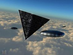 an artist's rendering of some sort of object in the sky with other objects around it