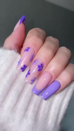 30 Pretty Nail Art Designs to Inspire You Purple Nail, Cute Gel Nails, Nails Gel, Cute Nail, Cute Acrylic Nails, Nail Inspiration, Nails Inspo, Nails Designs