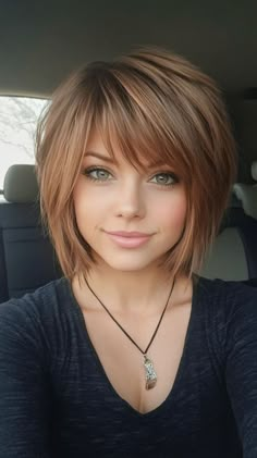 Haircuts To Slim Round Face, Angled Bob Hairstyles Medium Length, Face Framing Haircut With Bangs, Short Round Layers Haircut, Layered Face Framing Haircut, Face Framing Bob With Bangs, Bangs For Round Face Short Hair, Face Framing Layers For Round Face, Medium Length Haircut For Round Face