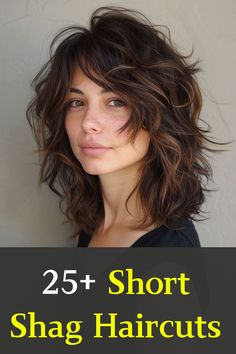 Stay ahead of the curve with these 25 short shag haircuts ideas for a trendy, effortless look! From layered textures to playful bangs, these styles offer volume, movement, and a fresh vibe that will have you turning heads. Find your next edgy cut today! 🌟 #ShortShagHaircuts #TrendyHair #EffortlessStyle Shag Back View, Shag Hair No Bangs, Shag Haircut Wavy Hair, 70s Shag Haircut Medium, Short Shaggy Haircuts With Bangs, Wolf Shag Haircut, 80s Shag Haircut, Shoulder Length Shag Haircut, Messy Shag Haircut