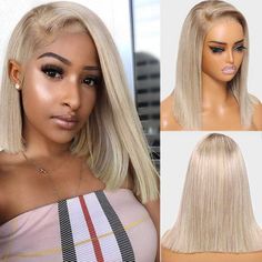 Blond With Dark Roots Wig, Blonde Bob Wig With Brown Roots, 613 Brown Roots Wig, Blond Lace Front Wig Brown Roots, Brown Roots Blonde Hair Lace Wig, Tres Leches, Bye Bye, Wig Cap, Bob Wigs