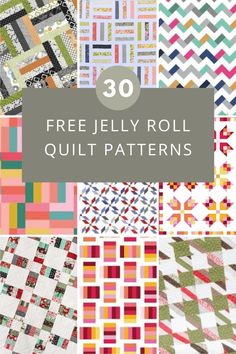 the 30 free jelly roll quilt patterns are available in multiple sizes and colors to choose from