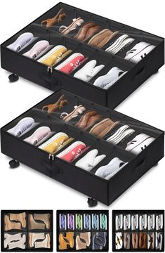 two drawers that have different types of ties in them