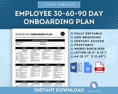 employee onboarding plan template for employees