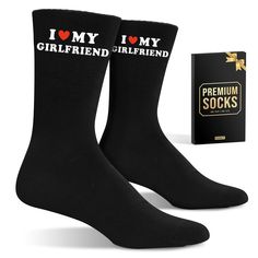 i love my girlfriend socks with gift box and sock liners for the men in your life