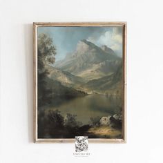 a painting hanging up on the wall