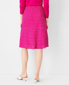 Our dotted slip skirt flatters in a softly flared pull-on silhouette. Elasticized waist. Lined.,Imported:Imported, Length:24" long, Fabrication:100% Polyester, Garment Care:Machine Washable Dotted Slip Skirt by Ann Taylor Size Classic - XS Hot Pink Poppy Women's A-Line, Skirts, 100%, Polyester, Machine, Washable Poppy Color, Knitted Suit, Pink Poppies, Slip Skirt, Weekend Wear, Ann Taylor, Modern Woman, Effortless Style, Casual Wear