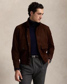 Sheepskin Jacket, Ootd Men, Suede Coat, Polo Sport, Winter Fits, Jacket For Men, Suede Jacket, Ralph Lauren Men, Stylish Men