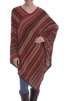 Gamine Style, Emperors New Groove, Knit Poncho, New Groove, Wool Gloves, Brown Tweed, Buy Sweaters, Knitted Poncho, Baby Alpaca