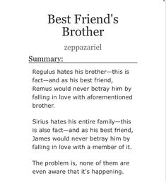 the best friend's brother poem