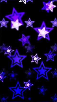 purple and blue stars against a black background