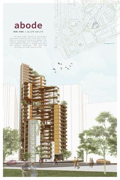 an architectural rendering of a tall building with lots of windows and balconies on it