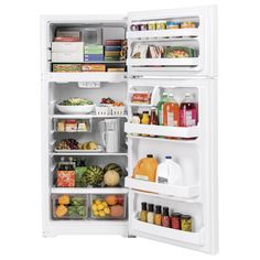 an open refrigerator filled with lots of food