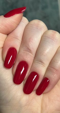 Long Round Red Nails, Cute Red Nails, Manicure Gel Nails, Long Red Nails, Red Nail Art Designs, Russian Manicure, Cozy Colors, Russian Red, Hello Nails