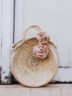 Honestly WTF Shop Bag, Fabric Rose, Circle Bag, Trendy Beach, Fabric Handbags, Wicker Decor, Rope Wrapped, Wicker Bags, Rattan Bag