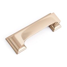 an image of a gold door handle on a white background with clipping for text