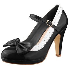 Every fashion-conscious girl needs a pair of Mary Jane pumps in her collection! This stunning pump features a playful bow decoration on the upper, adding a touch of liveliness and cuteness to any outfit. The ankle strap and stiletto heel design bring a touch of elegance to this shoe, making it perfect for pairing with skirts or trousers. Made with high-quality materials including a patent leather vamp and rubber outsole, these pumps are built to last. With a 3.9-inch heel height and 0.6-inch pla