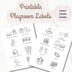 printable playroom labels for children to color