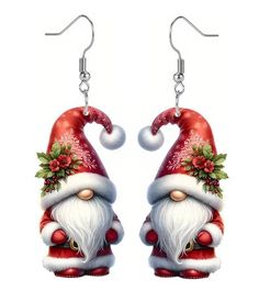 Experience the magic of the holiday season with our Christmas Acrylic Earrings - Santa Gnome! These festive earrings, measuring 0.5 x 1.2 inches, are lead and nickel compliant, making them safe and comfortable to wear. With their adorable design, they are sure to add a touch of charm to any outfit. Get ready to spread joy and cheer with these must-have earrings! Beachy Anklets, Celebrity Style Jewelry, Santa Earrings, Santa Gnome, Cartilage Jewelry, Piercing Aftercare, Nose Hoop, Halloween News, Nose Stud