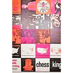 a poster with different types of posters and words on it's side, including the word chess king