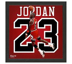 an image of jordan 23 basketball player in red and black framed print by sports illustrated