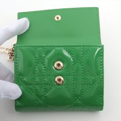 Brand Dior Item-no 2468145 Model Lady Lotus Wallet Category Compact wallet Accessory no Material Patented Leather Color green Product-rank AB Remarks It is a sense of use Size W about 10 x H about 8.5 x D about 3.5 Green Product, Compact Wallet, Green Brands, Wallet Accessories, Diaper Backpack, Fendi Bags, Prada Bag, Womens Backpack, Dior Bag