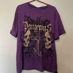 Purple Tee W Graphic Print New Never Worn W Tags Xl Purple Tees, Purple Tee, Color Purple, Graphic Prints, Top Brands, Womens Tops, Product Description, Tops & Tees, Tags