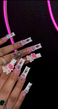 Cute Nail Sets, Acrylic Nails For Black Women, Nail Suggestions, Nails For Black Women, Coquette Nails