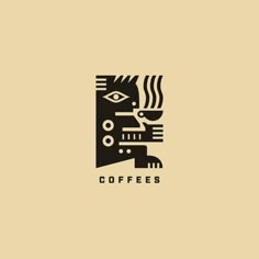 the logo for coffees is designed in black and white